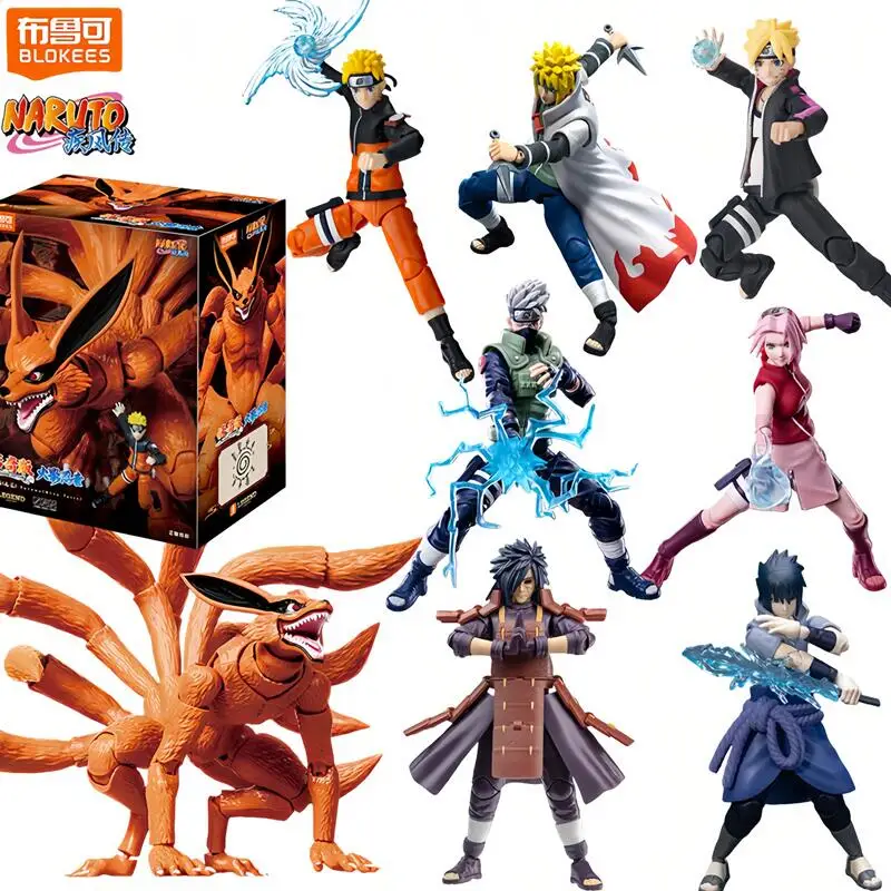 Blokees Figuras de Acción de Naruto, Juguetes de Uzumaki Boruto, Modelo de Ensamblaje de Uzumaki Naruto Kurama, Adornos de Anime de Clase Campeón, Regalo