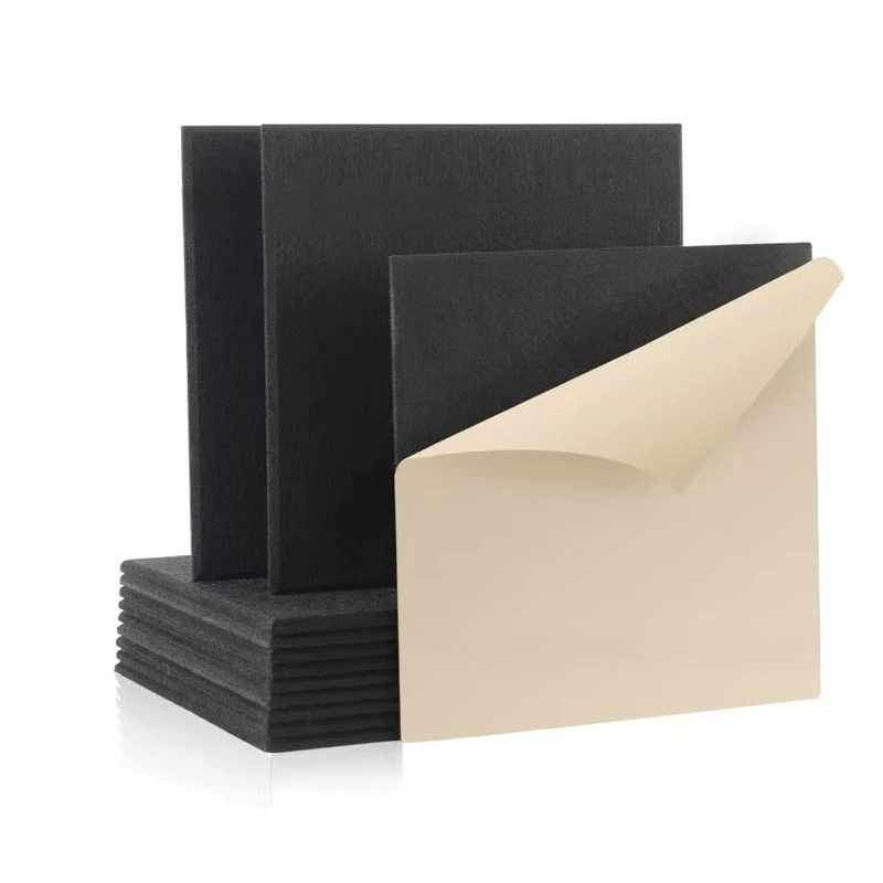 12 paneli akustycznych z włókna poliestrowego, samoprzylepne, do studia domowego, dźwiękoszczelne, dekoracyjne panele ścienne.