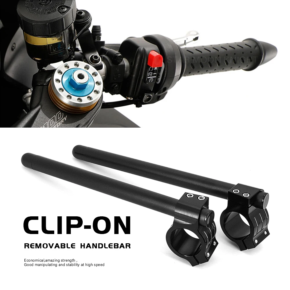 アプリリア用の調整可能なオートバイハンドルバーcncクリップオンフォークカフェレーサーrsv4tuono-v4rs250rsv1000r