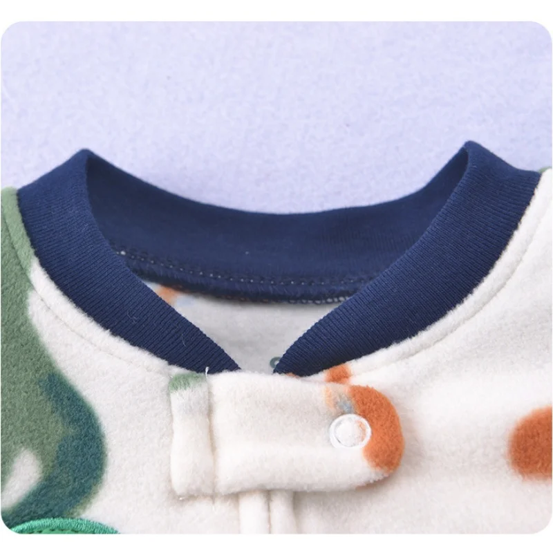 Newborn Baby Boys Girls Cotton Bebe Cute Animal Romper Winter Zipper Fleece Warm Comfy Pajamas Infant Clothing Jumpsuit 9-24M