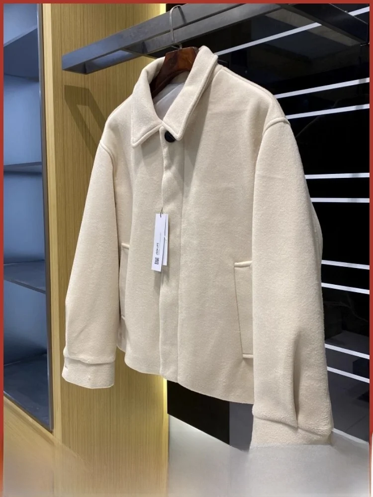 

Quali Men's Autumn Winter Cheered Woolen Jaet Casual Notch Collar Coat Sli Commute Friendly Faionable C...