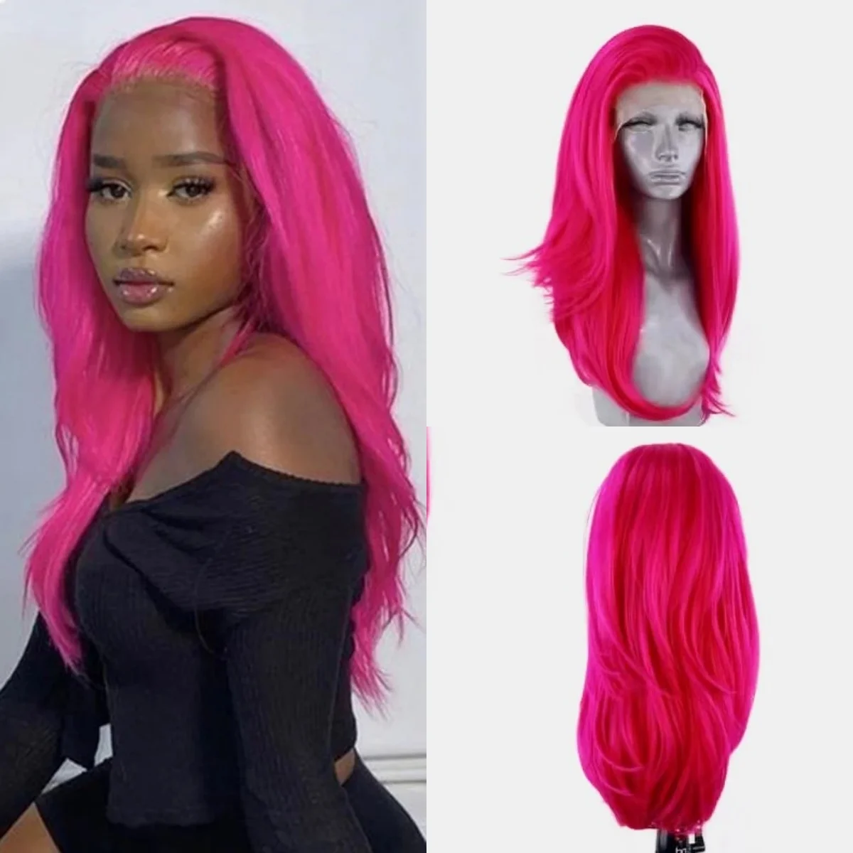 ارتفع الوردي شعر مستعار العظام مستقيم الدانتيل شعر مستعار أمامي 13x4 HD الدانتيل الباروكة الأمامية الاصطناعية عالية الجودة مقاومة للحرارة ارتداء اليومي تأثيري