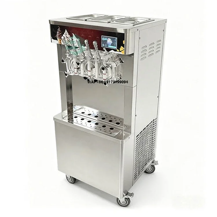 Smart Touch Control Ice Cream Machine with Night Standby and Air Pump Low Noise 110V/220V Compatible Yogurt & Fruit Based