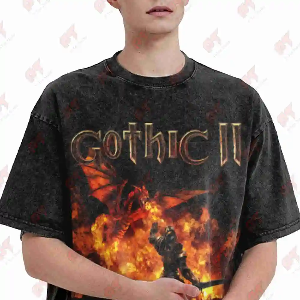 Nameless Vs Feomathar Gothic 2001 Classic Video Game Vintage Washed Tee Pure Cotton T-Shirt