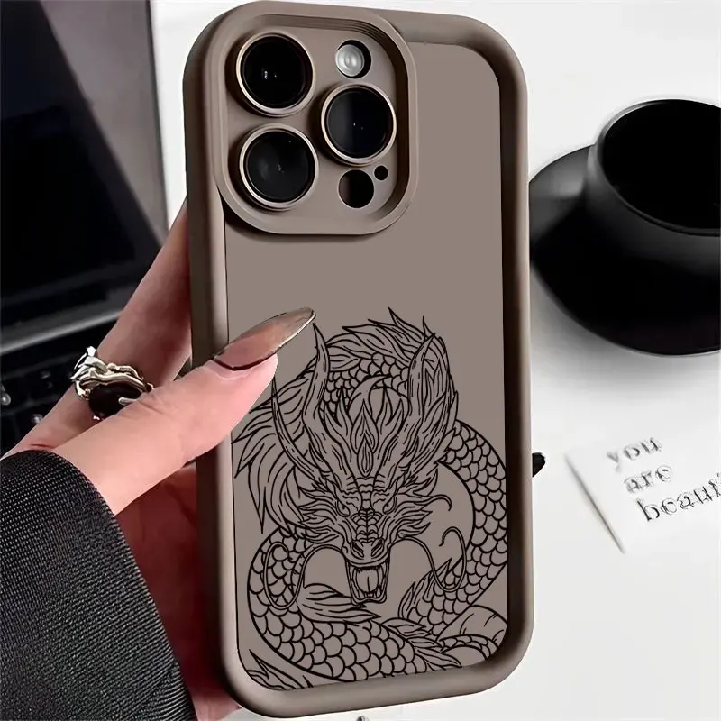 Chinese Dragon Phone Case For Tecno Pova 6 Pro /Pova 6 Neo Pova 5 Pro /Pop 9 8 7 Case Full Package Shockproof Silicon Soft Cover