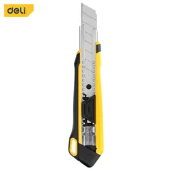 Deli Cutter SK4 Blade Utility Knife Plastic Handle Coated Blade Cutter Safety Box Opener Tool Office Home Cutting Tools