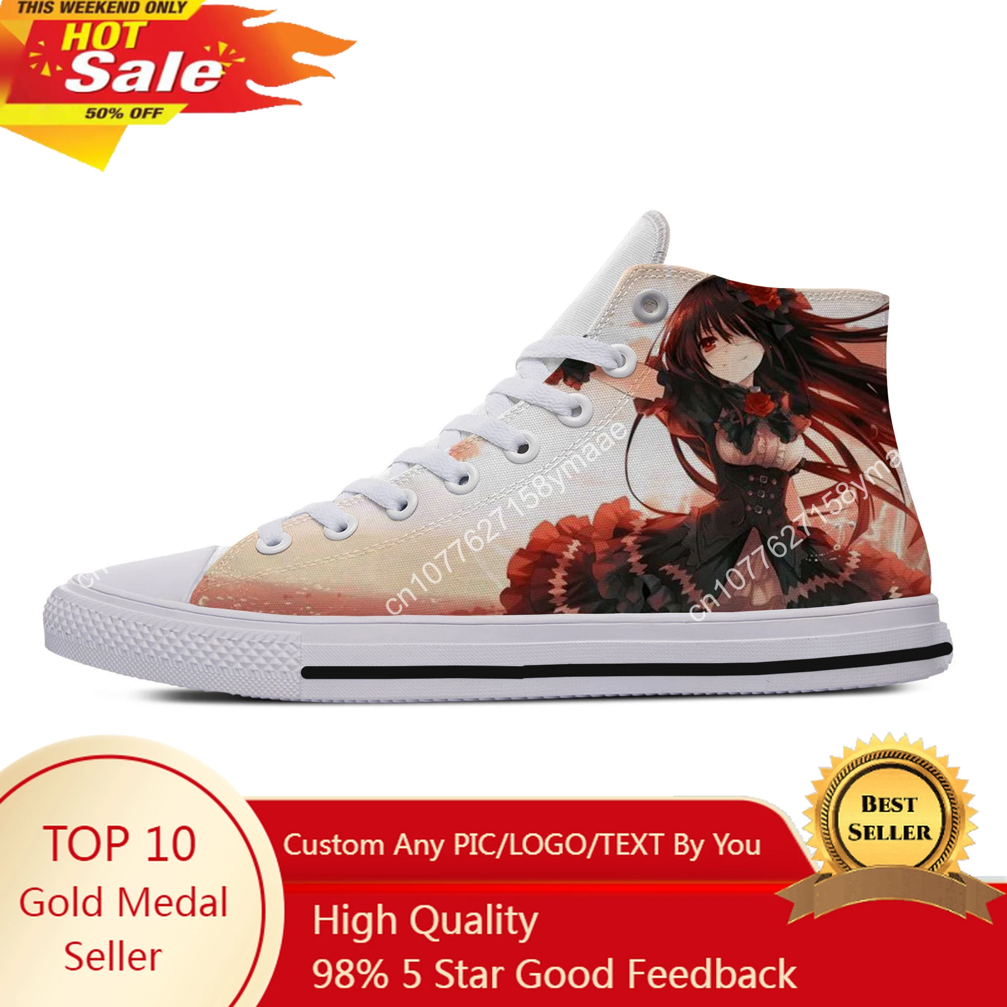 

Hot Fashion Men Woman Leisure Shoes Anime DATE A LIVE Yatogami Tohka Tokisaki Kurumi Cosplay Izayoi Miku Fashion Canvas Shoes