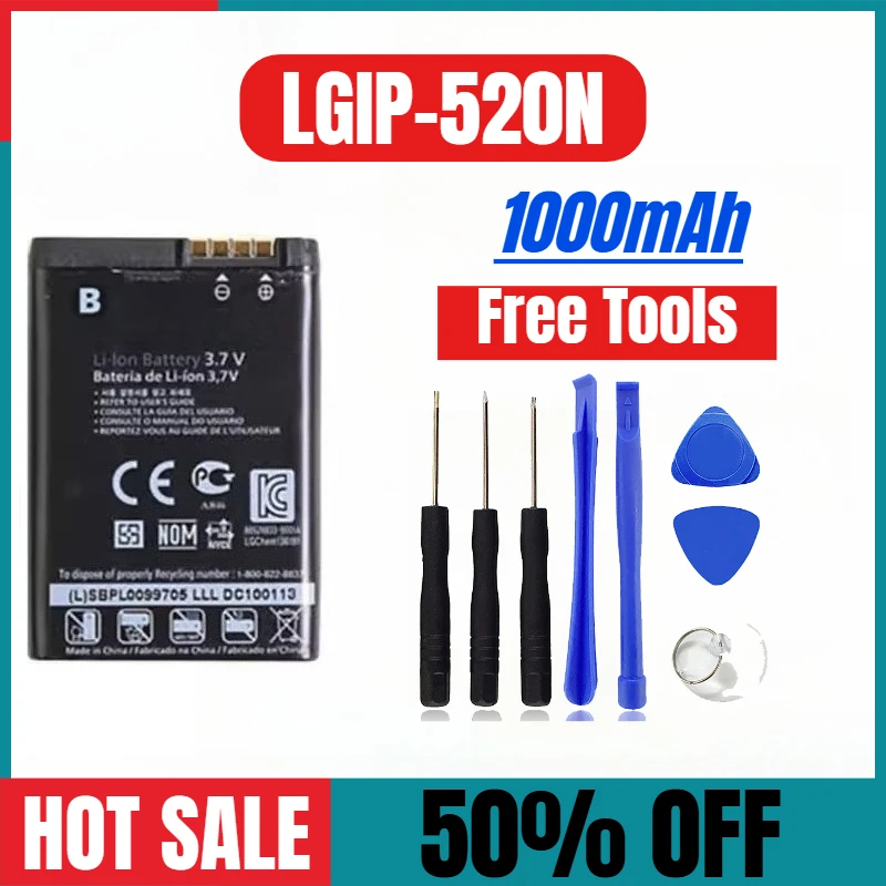 

1000 мАч для LG GD900E BL40E GW505 BL40 LGIP-520N Аккумулятор для мобильных телефонов
