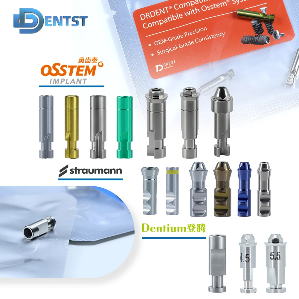 

4 шт., гипсовый инструмент для имплантатов, сменный винт, лечебный композитный имплантат, лабораторный аналоговый, совместимый с Osstem Dentium Strauman