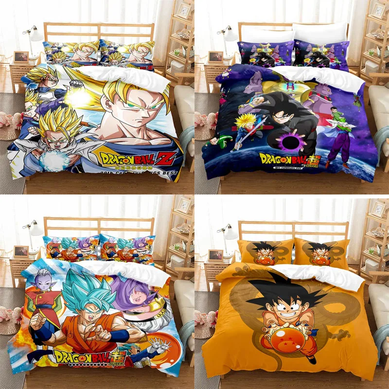 

Аниме Dragon Ball пододеяльник пододеяльник супер Саян комплект постельного белья мультяшное украшение для спальни подарки на Рождество и Хэллоуин