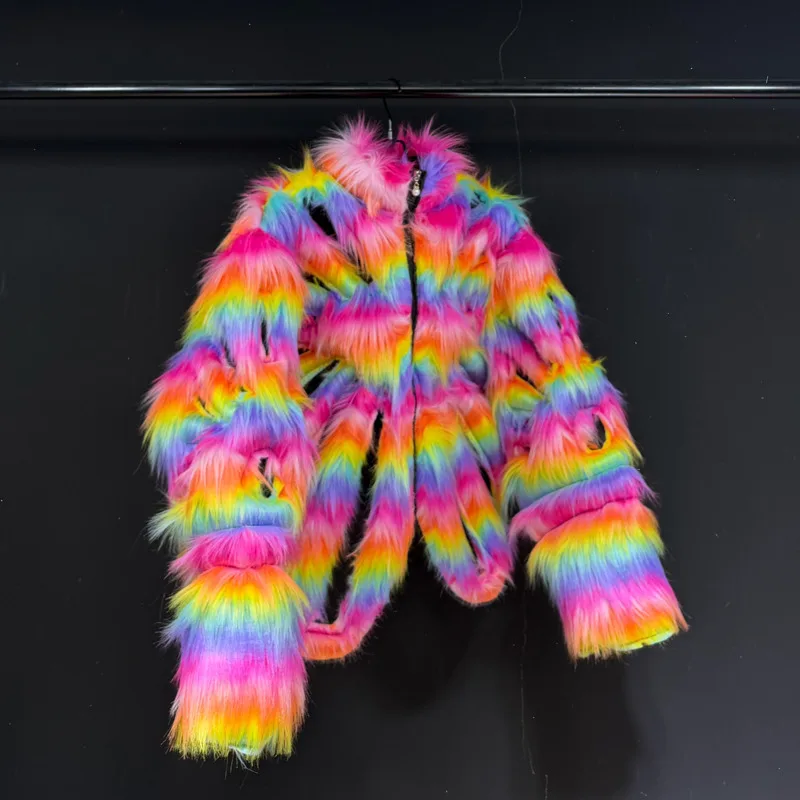 HKSH Autumn Winter New Men Tide Niche Design Colorful Fur Hollow Out Warm Jacket Trendy Fashion High Street Padded Coats HK16298