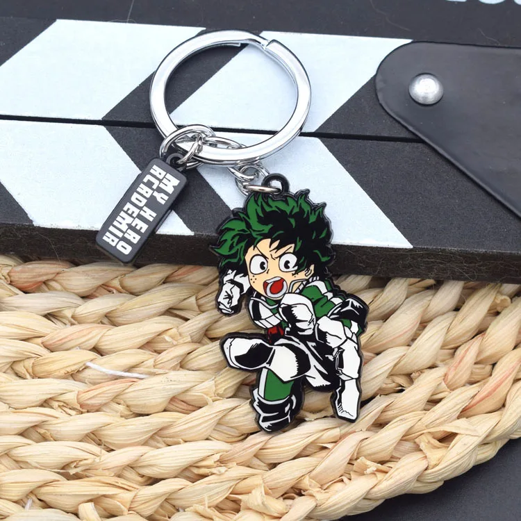 My Hero and Academia Series Keychain Hot-blooded Fighting Anime Character Peripheral Keyring Birthday Jewelry Presents