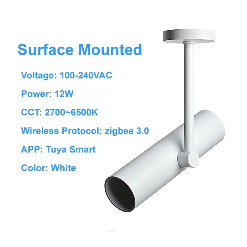 Zigbee Tuya Smart Led Track Lights Dimmable Spot Led Spotlight Smart Home Alexa Assistant Ceiling Surface Mounted Wall Lamp