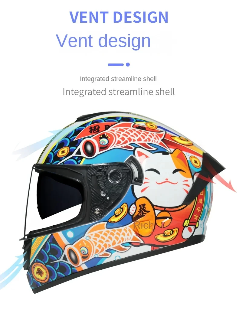 LVS-701 Safety Motorcycle Helmets Full Face Dual Lens Racing Helmet Strong Resistance Off Road Helmet DOT Approved