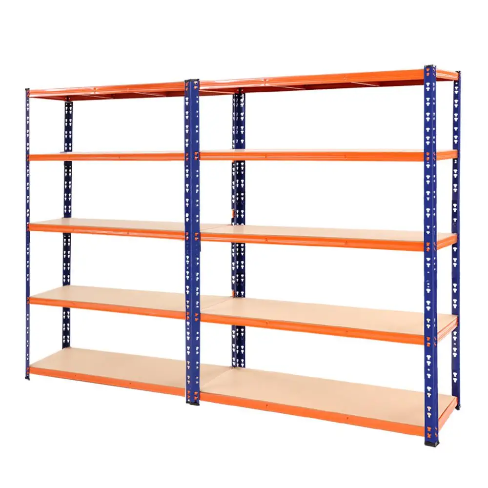 &Heavy Duty Garage Shelving 2.4Mx1.8M Warehouse Storage Rack Adjustable Pallet Rack Blue Steel Storage System