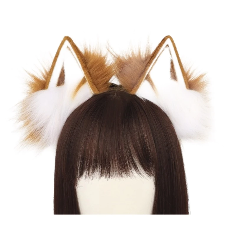 Cosplay Foxes Ear Headbands Woman Student Role Play Animes Character Gatherings Hairband Carnivals Plush Hair Hoop