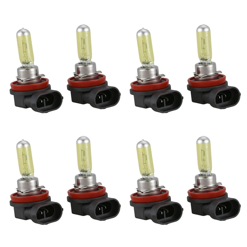 8X H11 55W 3000K Golden Yellow Xenon HID Halogen Light Fog Lamp Bulb Headlight