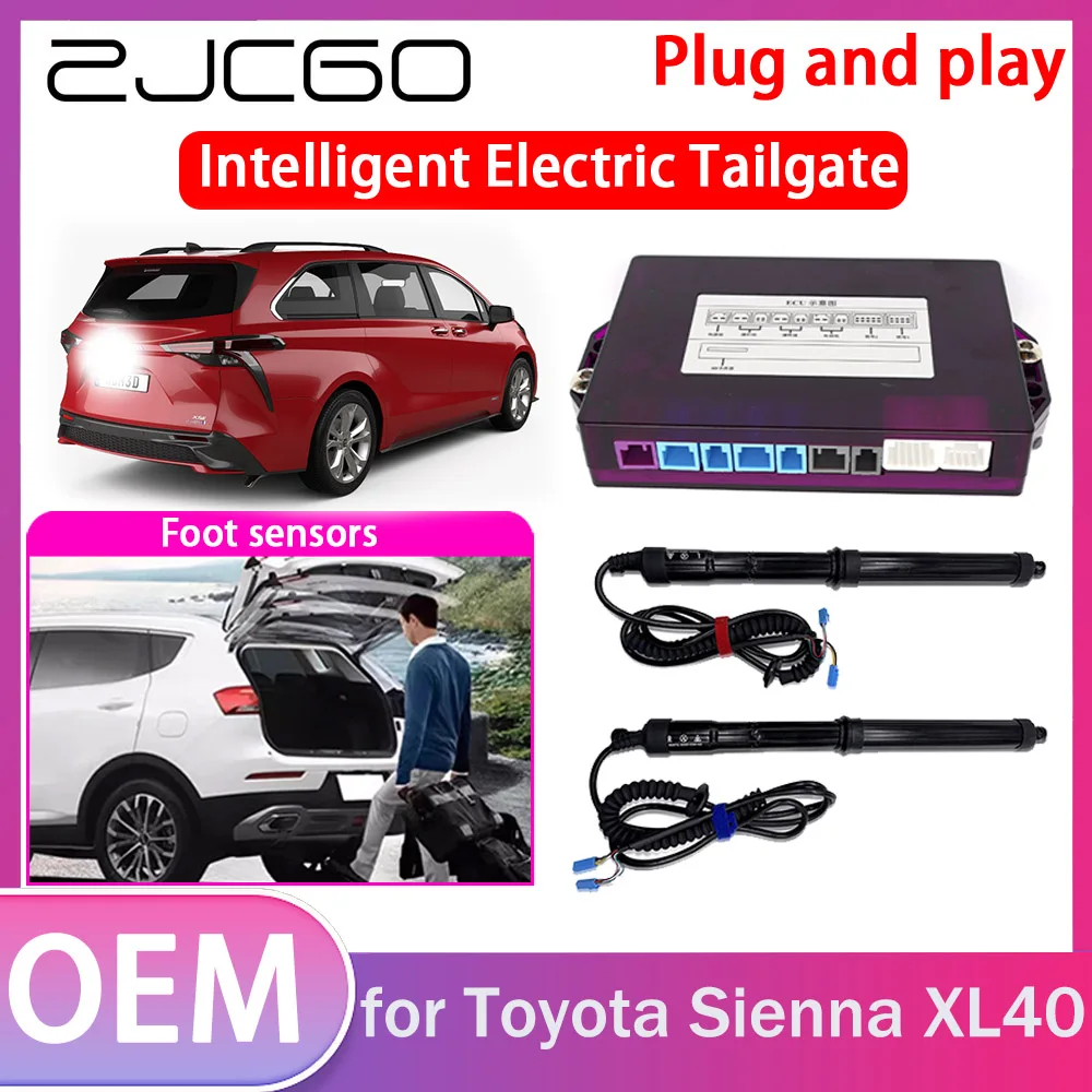 ZJCGO Electric Tailgate Lift Drive Trunk Opening Tail Gate Lift Soft Close Car Door for Toyota Sienna XL40 2020 2021 2022 2023