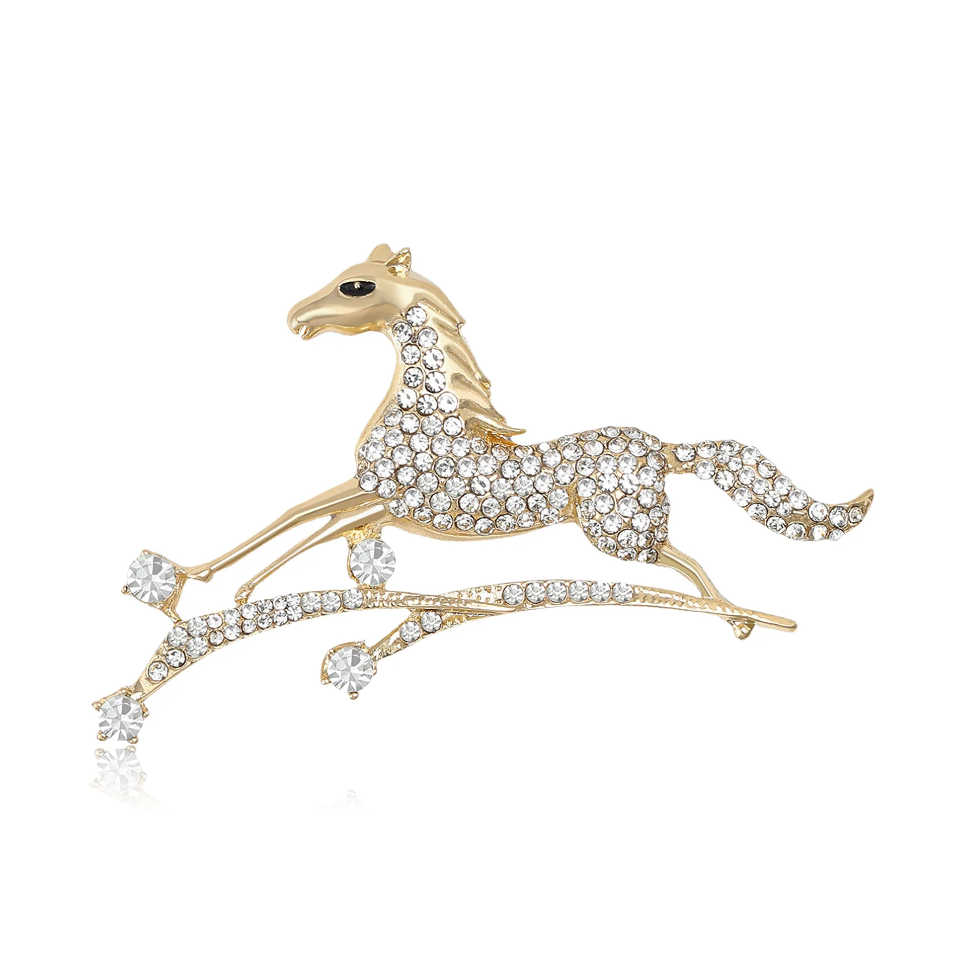 

Creative And Personalized Water Diamond Meteor Horse Brooch, Ladies' Universal Animal Pin, Banquet, Casual Party, New Year Gift