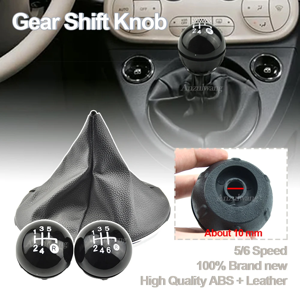 5 6 Speed Gear Shift Stick Knob Level For Fiat 500 500C Manual Car Styling Accessories