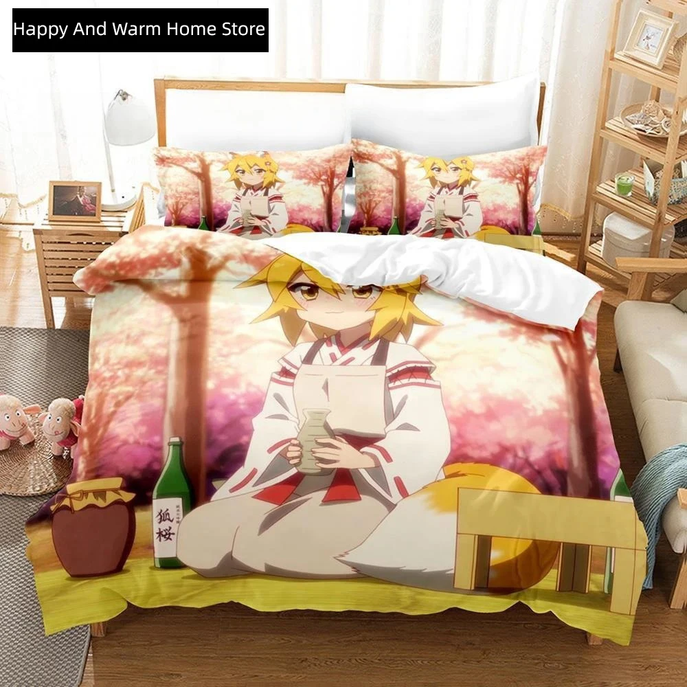 

3D Print Anime The Helpful Fox Senko San Bedding Set Single Twin Full Queen King Size Bed Set Adult Boy Bedroom Duvet cover Sets