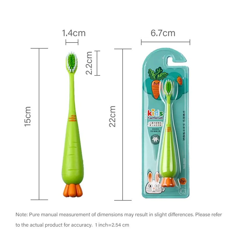 4PCS Children\'s Toothbrush Cartoon Carrots Standable Toothbrush For Infants And Toddlers Toothbrush For Kids 2-12 Years Old