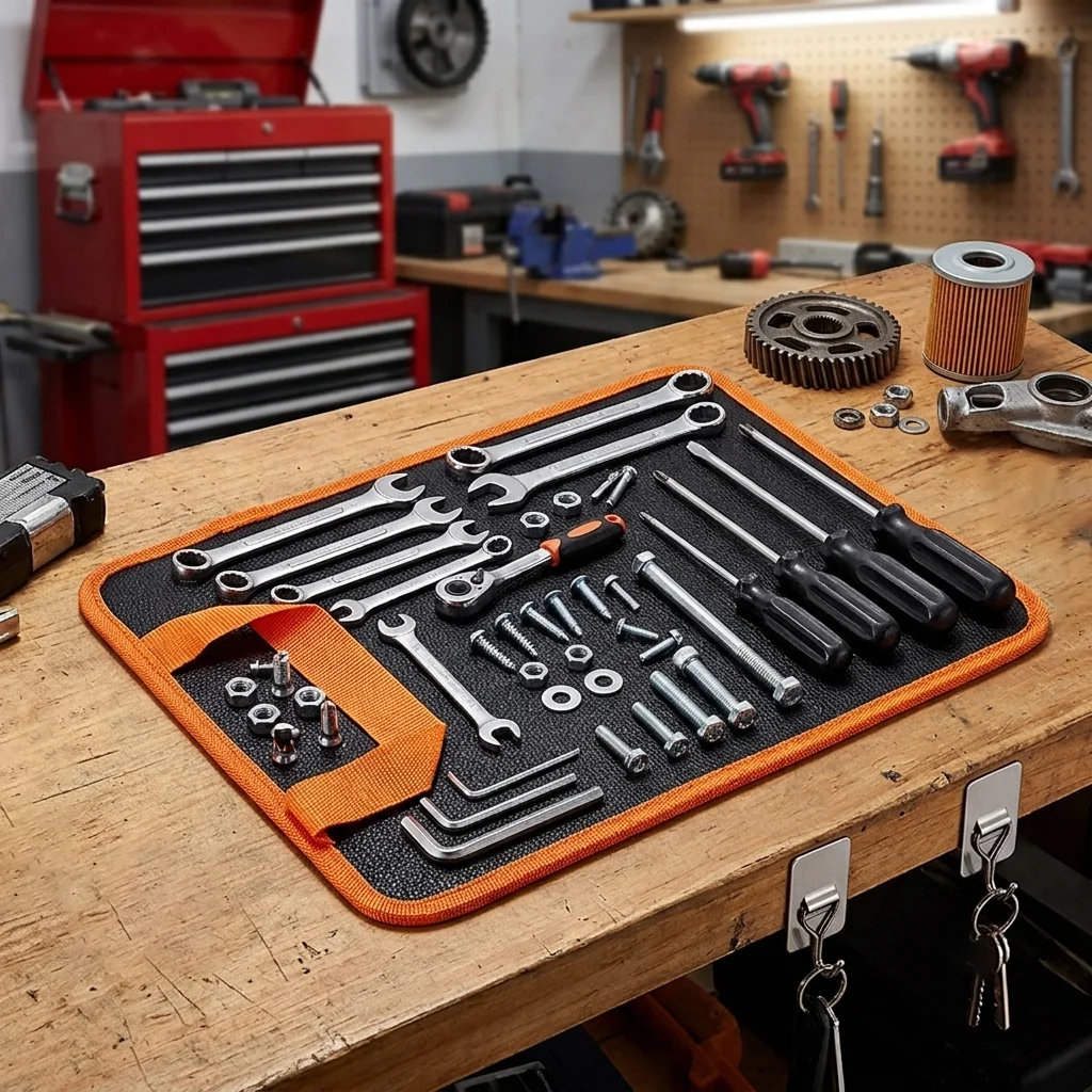 Flexible Magnetic Tool Tray Set, Anti-Scratch Soft Magnetic Mat for Screws, Nuts & Tools Auto Repair