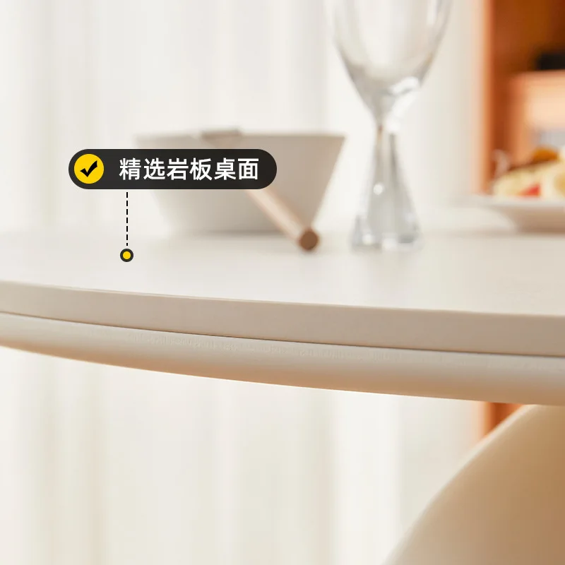 Mobili Tavolo da pranzo in ardesia Piccola unità per uso domestico Crema francese Vento rotondo