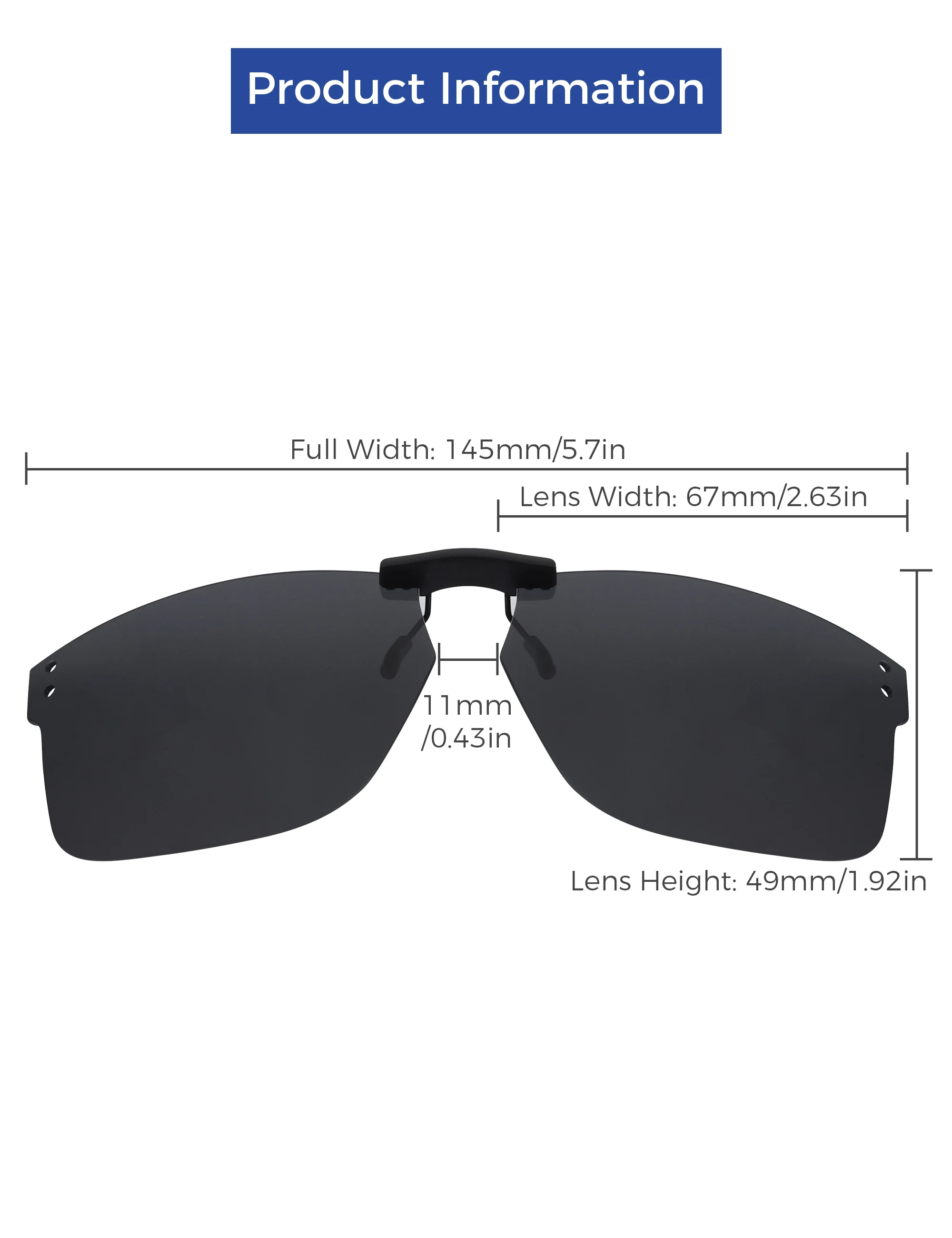 Rarayvix Polarized Clip-on Sunglasses Lenses Compatible with Oakley Holbrook RX OX8156-56 UV Protection Sunglasses