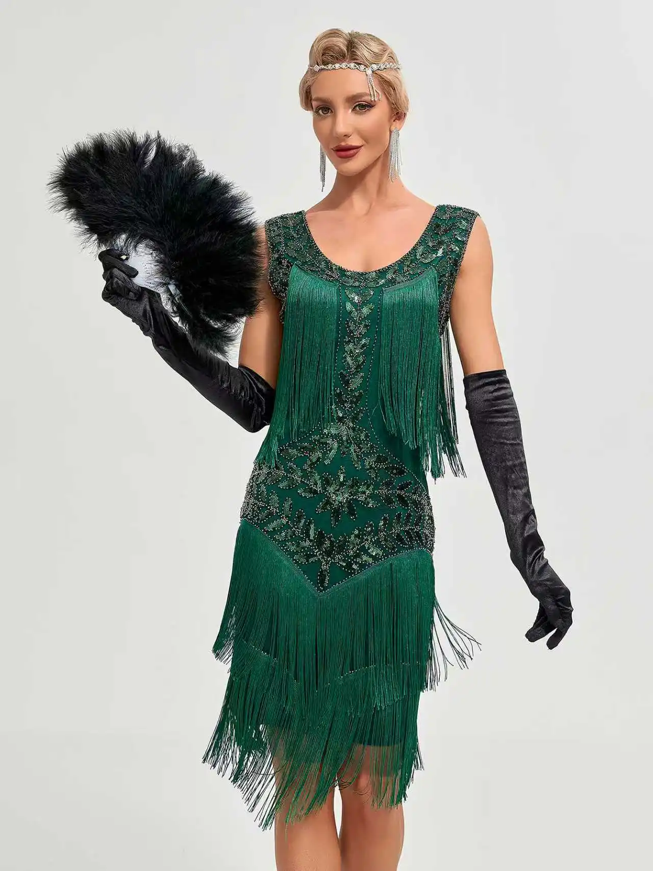 Dresses for Women Great Gatsby Roaring 20s Dresses Sequin Tassel Fringe Cocktail Dress Art Deco