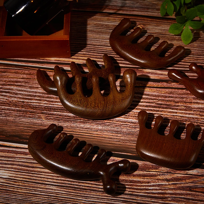 

1 Pc Anti-static Head Meridian Massage Comb Sandalwood Five Wide Tooth Comb Relaxing Massage Tool For Relieving Fatigue