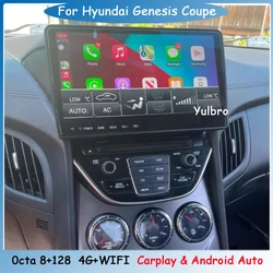 Radio Estéreo con Gps para coche, reproductor Multimedia con Android, Carplay inalámbrico, Sistema Inteligente, Dvd, para Hyundai Genesis Coupe