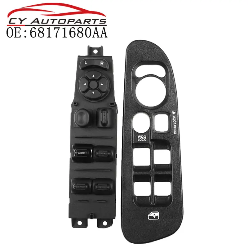 New Front Left Master Power Window Switch And Panel For 2002-2010 Dodge Ram 68171680AA 56049805AB 641-00653L 641-00496L