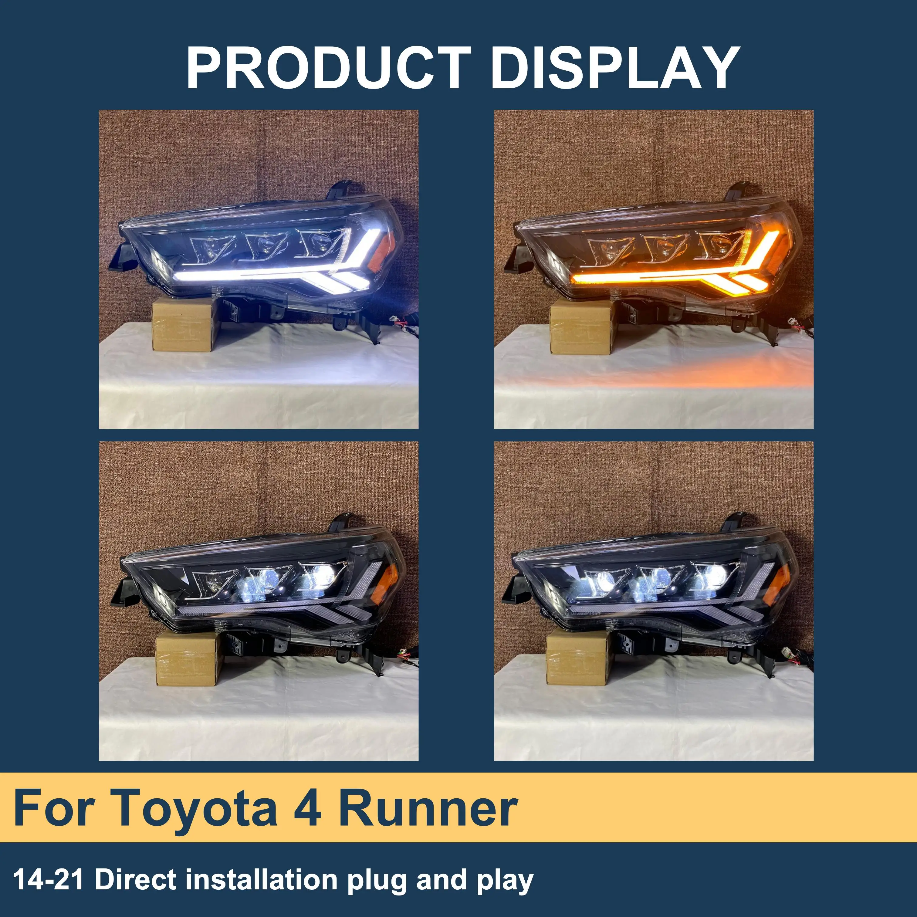 

J ONE Car Led Lights Vehicle Parts Accessories Headlight For Toyota 4Runner 2014-2021 4Runner Headlights