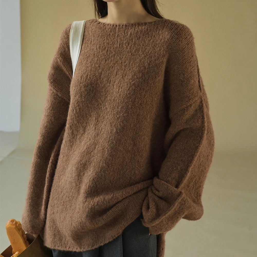 Women Soft Knitted Sweater O-Neck Long Sleeve 30% Wool Pullovers Clothes Tops For Women Sweater Pull Femme