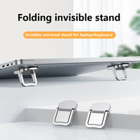 Portable Invisible Laptop Stand, Mini Aluminum Cooling Pad,Computer Keyboard Mount Kickstand, Ergonomic Lightweight Laptop Stand