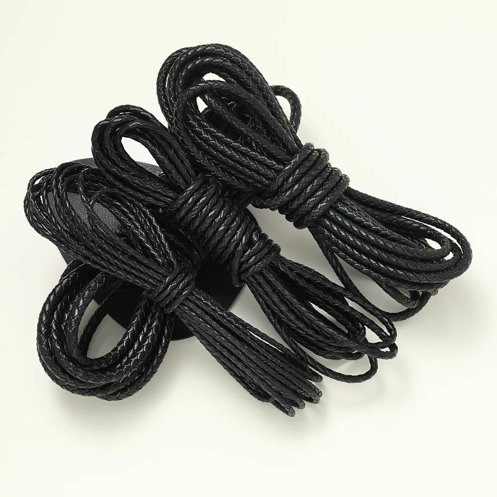 New 3/4/5mm Cowhide Rope Round Leather Rope Braided Rope Leather Rope Handmade Diy Bracelet Necklace Accessories