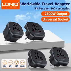 LDNIO Universal Wall Socket Power Strip Universal Travel Multi Adapter US UK AU CN KR EU Plug  To Home Conversion Plug Adapter
