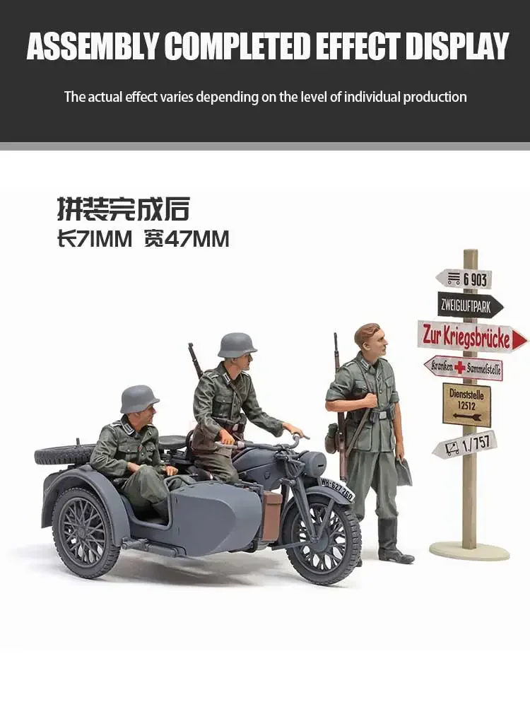 TAMIYA Assembled Soldier Kit 35384 Germany KS600 Motorcycle & Sidecar 1/35