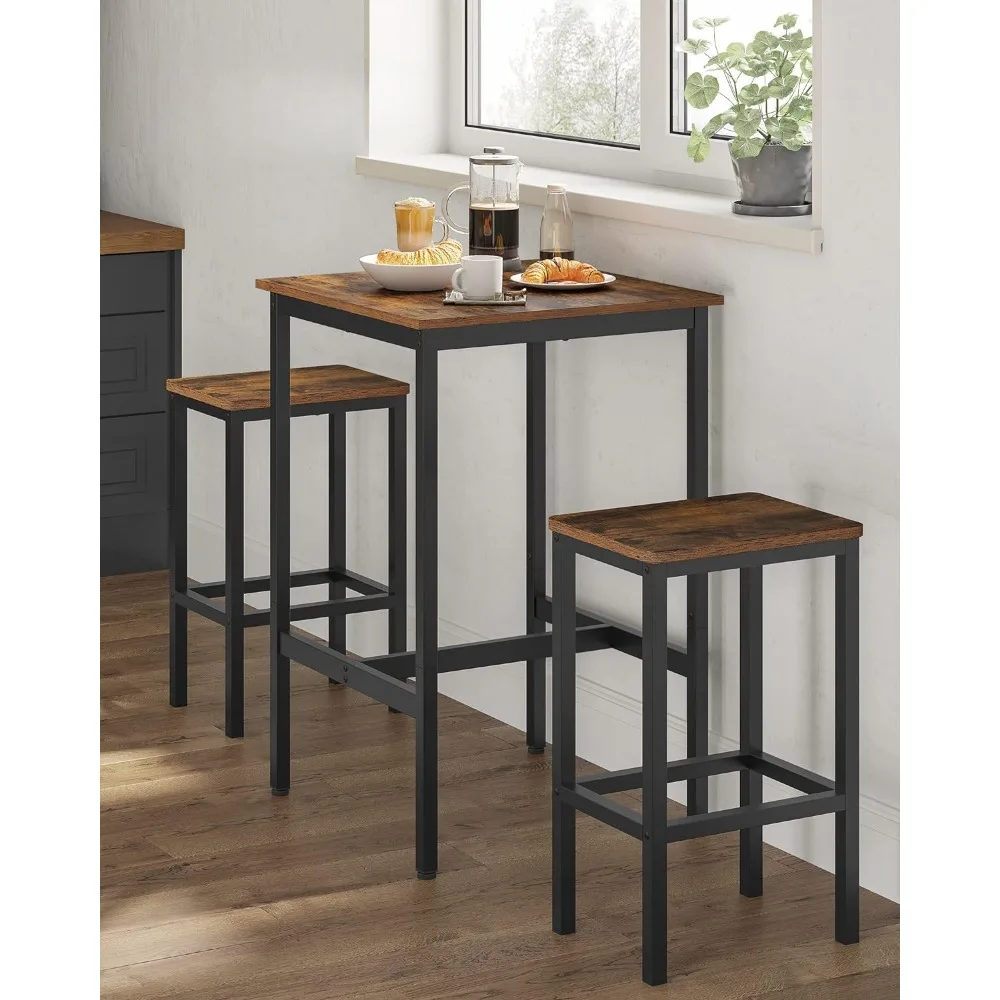 

Bar Table, Small Kitchen Dining Table, High Top Pub Table, Height Cocktail Table , Sturdy Frame, 23.6 x 23.6 x 36.2 Inches