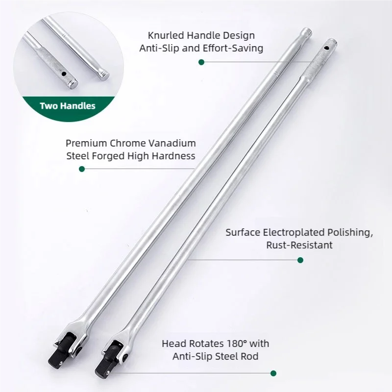 TINSOL 1/2 F Rod Socket Wrench 180-Degree with Strong Lever Steering Handle, Adjustable Socket Wrench, Maintenance Tool