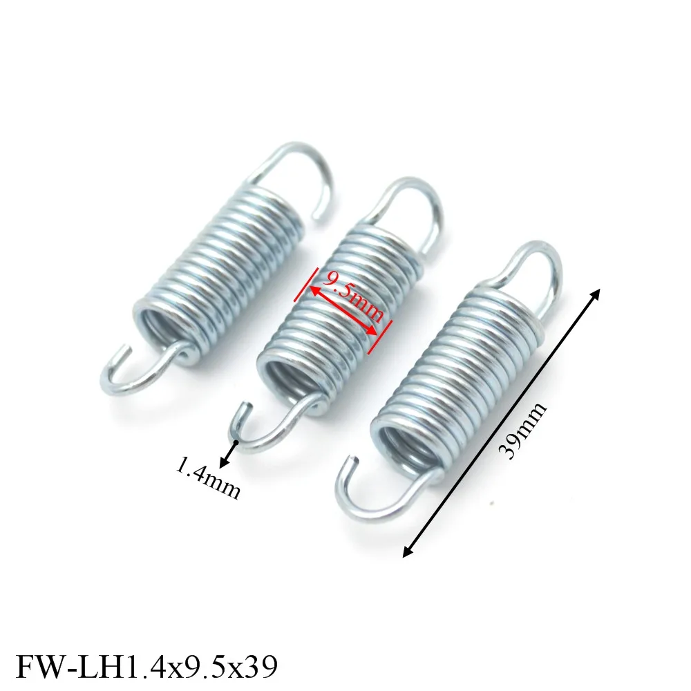 4Pcs Lawn Mower Extension Spring Galvanized Steel Wire 1.4mm OD 9.5mm Length 39mm Tension Spring