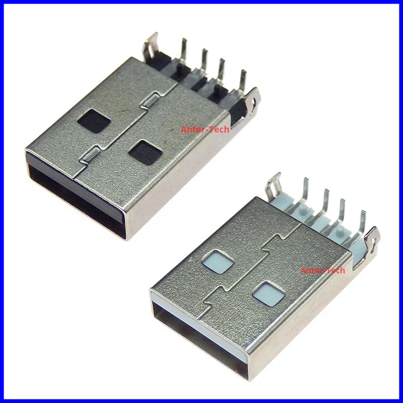 10Pcs IMC Hot new Type A male USB 2.0 4pin plug socket connectors with black plastic cover straight insert patch DIP SMD SMT PCB