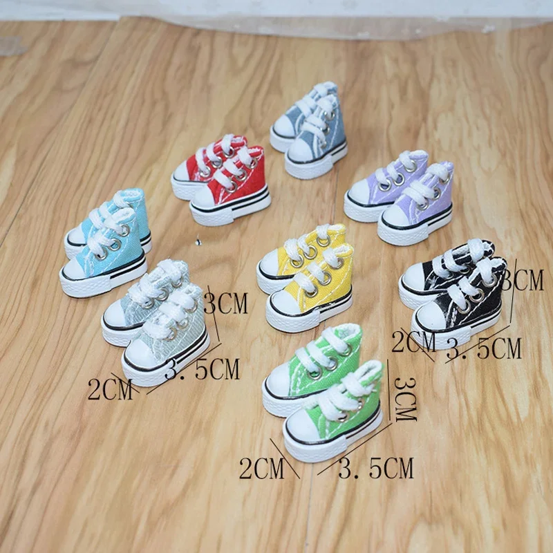 HOUZIWA 10CM Plush Doll Shoes Canvas 3.5CM For Blyth Dolls