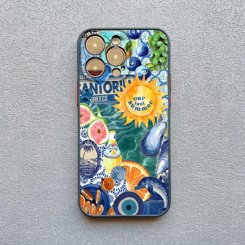 Sardines Color Illustration Phone Case For IPhone 13 Mini 12 11 Pro Max 17 16 15 14 Pro Max Plus XR XS X Shockproof Covers