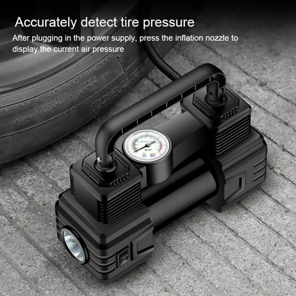 

12V Tire Inflator Portable Atmosphere Compressor with Emergency LED Light Digital Display Air Pump Auto Tire Pump