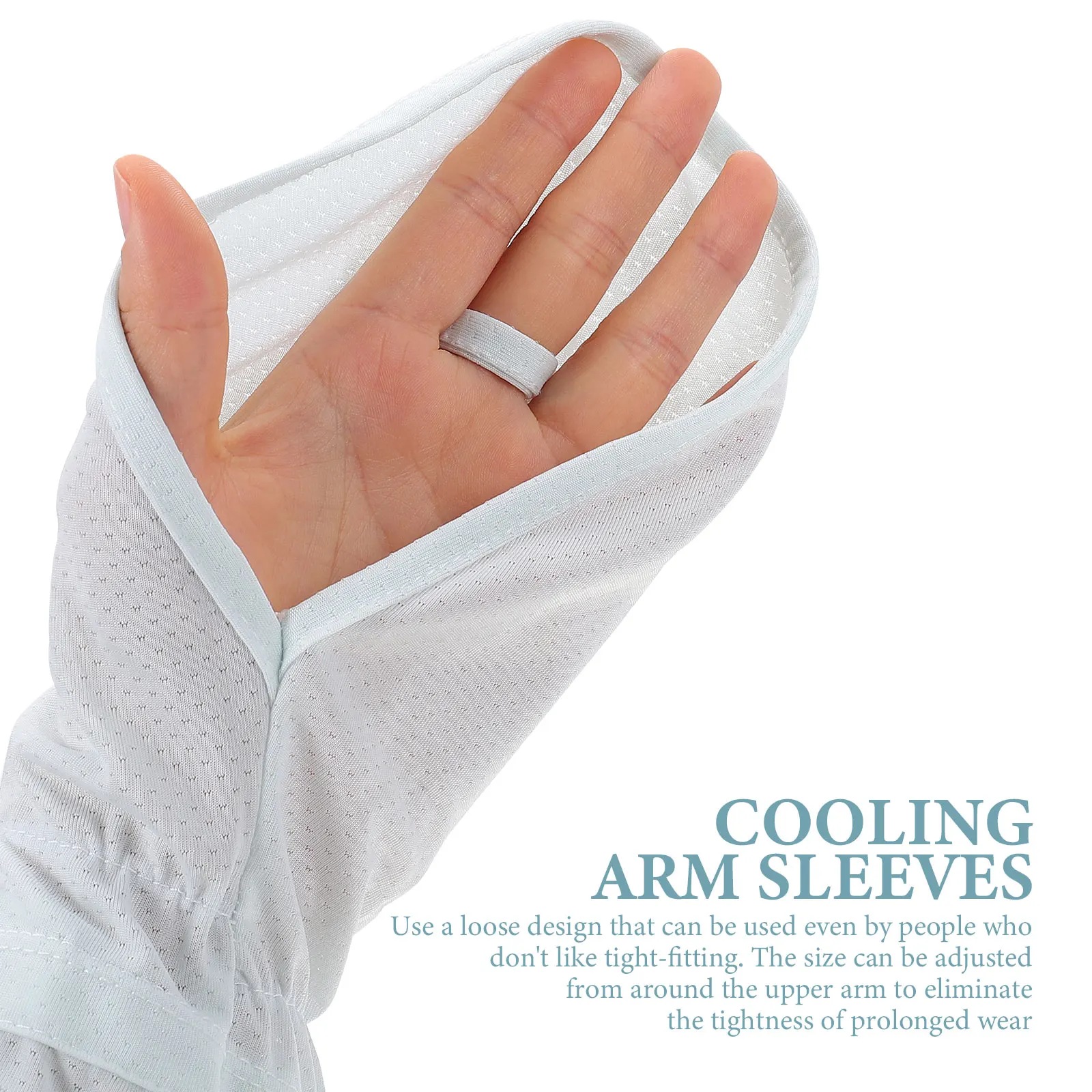 

Summer Arm Sleeves UV Protection Ice Silk Cooling Covers Women Loose Fit Blue Color Driving Protectors Anti Slip Breathable