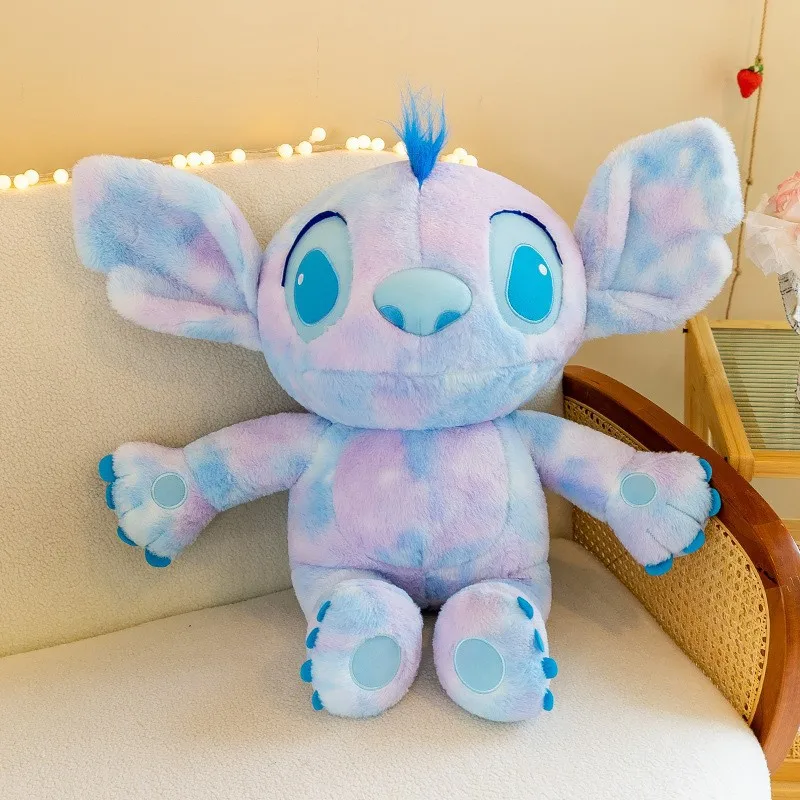 Disney Cartoon Sitting Stitch Plush Toy with Soft Stuffed Animal Cherry Blossom Stitch Plushies Toy Stitch Children's Toy Pillow