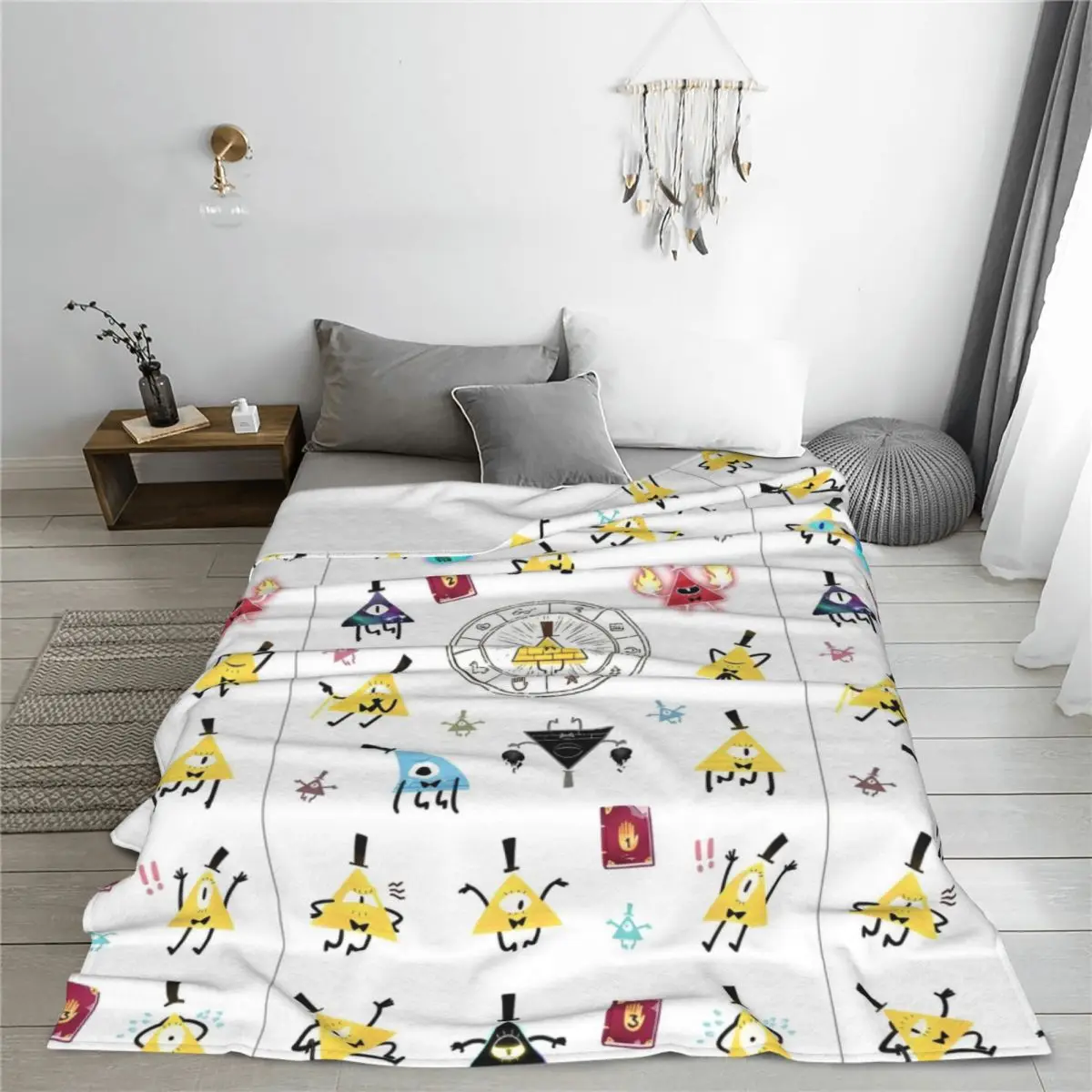 Gravity Falls Bill Cipher Fleece Throw Blanket Cartoon Anime Blankets for Bedding Bedroom Soft Bedding Throws