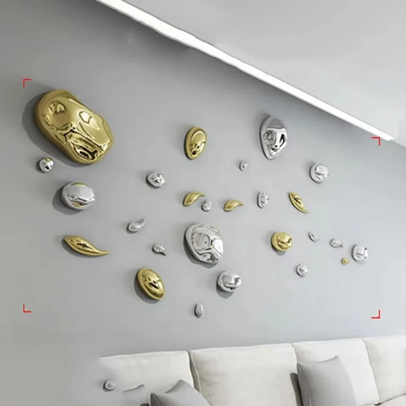

Customized stainless steel stone carving 3D wall hanging metal art sculpture metal wall decoration